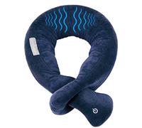 lomitech Vibration Airplane Travel Pillow - Battery Operated Adjustable Neck Massage Wrap for Neck Pain Relief(Blue)
