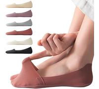 Lomitract No Toe Seam Line Thin No Show Socks (Women 5-12), E-black+white+nude+grey+purple+dark Red, Small