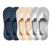 Lomitract Thin No Show Socks (Women 5-12), Made of Ice Silk Surface on the Surface & Cotton on the Bottom, B-navy+grey+nude, 5-8
