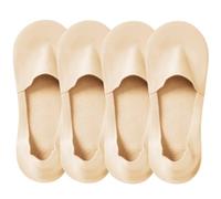 Lomitract Thin No Show Socks (Women 5-12), Made of Ice Silk Surface on the Surface & Cotton on the Bottom, A-nude, 5-8