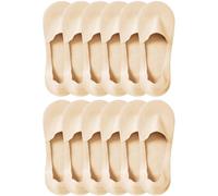 Lomitract Thin No Show Socks (Women 5-12), Made of Ice Silk Surface on the Surface & Cotton on the Bottom, E-nude*6pairs, 5-8
