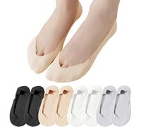Lomitract Thin Ultra Low Socks (Women 5-12), Made of Ice Silk Surface on the Surface & Cotton on the Bottom, A-black+white+nude+grey, 5-8