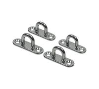 Lomo 5mm Stainless Steel D Ring 316 Marine Grade Wall Mount U Heavy Duty Eye Plate 4 pack - Oblong Pad
