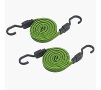 Lomo Flat Bungee cords - Green 2M - Pair Bikerack Car Luggage Camping Bushcraft Kayaking