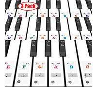 Lomodo 3 Pack Piano Keyboard Stickers for 37/49/54/61/88, White & Black, Transparent & Removable Piano Sticker, Leaves No Residue, Perfect for the Piano Beginners