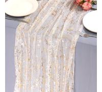 LOMOHOO 2PCS Gold Table Runner 70x300cm Glitter Table Runners For Dining Table, Gold Foil Table Runner For Wedding Christmas Baby Shower Valentines Party Birthday Table Decorations Centrepiece