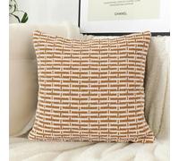 LOMOHOO Decorative Boho Throw Pillow Cover,30x50 Beige Pillowcase for Couch Sofa Bed,Woven Tufted Cotton Cushion Case with Tassels for Living Room Office Car Lumbar Pillow (Beige&Coffee, 45x45cm)