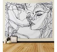 LOMOHOO Tapestry Wall Hanging for Men Women, Abstract Sketch Pattern Wall Decor for Bedroom Living Room Dorm (L/148 cm x 200 cm)