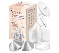 LOMOLY Silver Nursing Cups: Pure 999 Silver Nipple Shield | Silver Nipple Covers Breastfeeding w/Breast Shields, Hands-Free Breast Pump (XL: 2.1x0.7)