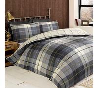 Lomond, Flannelette, Tartan Check, Duvet Cover, Quilt Set, Blue, Double Size
