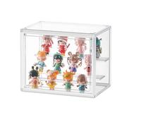 lomonmen Clear Acrylic Display Case,Display Case with Ladder,Dustproof Protection Showcase,Collector Display Case with Door for Action Figures Toys,Collectibles,Minifigure Figurines(27*18*21cm)
