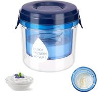 lomonmen Yogurt Strainer,Greek Yoghurt Strainer with Lid,Reusable Yogurt Filter for Making Thick Greek Yogurt Soybean Milk(Blue)