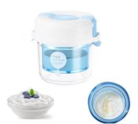 lomonmen Yogurt Strainer,Yogurt Maker with Fine Mesh Bag,Greek Yogurt Maker with Lid,Reusable Yogurt Filter for Making Thick Greek Yogurt Soybean Milk(Light Blue)