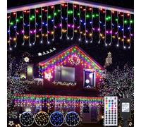 Lomotech 35Ft RGB Color Changing Icicle Lights - Waterproof Christmas Lights with 42-Key Remote for Holiday, Wedding, Party, Eaves, Outdoor & Indoor Decorations (Non-Connectable)