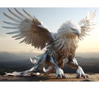 LOMSIOY Diamond Art Painting Kits Eagle for Adults Paint with Diamond Art Animal, Round Full Drill Crystal Rhinestone Crafts Gem Arts for Home Wall Decor 12x16 inch13823