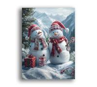 LOMSIOY DIY 5D Diamond Art Kits for Adults, Snowman Diamond Painting Kits for Beginner, Christmas Diamond Art with Round Full Drill Rhinestone Crafts Gem Arts for Home Wall Decor 12 * 16 inch 31433