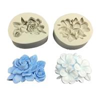 LOMSUXA 2 Pieces Flower Resin Silicone Moulds, Silicone Candle Mold, 3D Silicone Candle Mould, 3D Silicone Mould for Gardenia Flowers, Candle Making, Soap Making