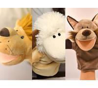 LOMTRATS Animal Hand Puppets for kids,Toddler Includes Wolf Tiger Lion Monkey So on Movable Open Mouths, Perfect for Storytelling,Teaching,Preschool,Birthday Gifts