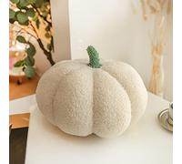 LOMTRATS Halloween or Thanksgiving Decorative Pumpkin Throw Pillow Plush Stuffed Pumpkin Shaped Pillow Cushion for Party Home Autumn Fall Decorations (2024 White 9'')