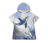 LOMTRATS Quick-drying Surf Poncho, Changing Towel, Bathrobe, Sports Towels for Swimmers,Hoodie for Kids,Swimming,Beach,Surfing,Diving,Bathing（Kid-M）