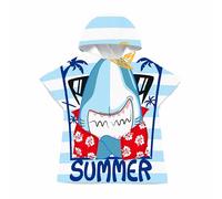 LOMTRATS Quick-drying Surf Poncho, Changing Towel, Bathrobe, Sports Towels for Swimmers,Hoodie for Kids,Swimming,Beach,Surfing,Diving,Bathing（Kid-M）