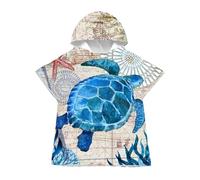 LOMTRATS Quick-drying Surf Poncho, Changing Towel, Bathrobe, Sports Towels for Swimmers,Hoodie for Kids,Swimming,Beach,Surfing,Diving,Bathing（Kid-M）