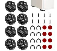 LOMUG Ball Castors, Self-Adhesive 360 Degrees, Furniture Castors, Small Castors for Furniture, Wheels with 5 Balls, Universal Mobile Wheel for Transporting Furniture, Goods, Furniture Castors (Black