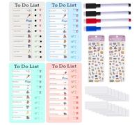 LOMUG Checklist Boards, Dry Erase To Do List Board Memo Checklist Board Chore Chart for Learning Planning Schedule, Children without Logo or Fonts with Blank Paper, Whiteboard Marker, Stickers (4