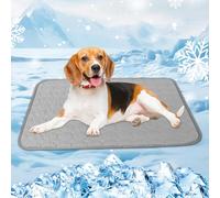 LOMUG Cooling Mat for Dogs, 100 x 70 cm, Washable Cooling Mat for Dogs, Self-Cooling Dog Mat, Self-Cooling Pads for Dogs, Cats, Summer Cooling Pad, Dog Mat for Home, On the Go or in the Car (XL Grey)