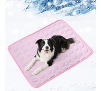 LOMUG Cooling Mat for Dogs, 100 x 70 cm, Washable Cooling Mat for Dogs, Self-Cooling Dog Mat, Self-Cooling Pads for Dogs, Cats, Summer Cooling Pad, Dog Mat for Home, On the Go or in the Car, XL Pink
