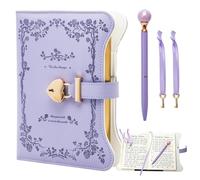 LOMUG Diary with Lock for Girls, Lockable Secret Notebook with Keys, Notebook Set, Valentine's Day, Birthday Gifts for Teenagers, Women (Purple)