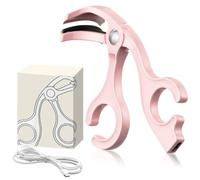 LOMUG Electric Eyelash Curler with Heating Function, Precision Eyelash Curler without Side Frame with 65°C Heat & 2-in-1 Portable Eyelash Curler - No Pinching or Pulling for All Eyelash Shapes (Pink)