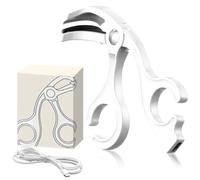 LOMUG Electric Eyelash Curler with Heating Function, Precision Eyelash Curler without Side Frame with 65°C Heat & 2-in-1 Portable Eyelash Curler - No Pinching or Pulling for All Eyelash Shapes (White)