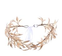 LOMUG Golden Greek Laurel Crown - Royal Headband with Deity Leaves, Elf Hoop for Adult Queens, Renaissance, Halloween, Cosplay Costume