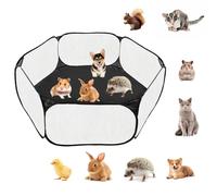 LOMUG Small Animals Outdoor Enclosure, Pop Up Visual Playpen, Small Animals, Foldable Cage Tent, Small Animal Cage, Portable Exercise Fence with Breathable Net for Guinea Pigs, Hamsters, Rabbits