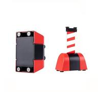 LOMUG Wall Mount with Barrier Tape, Extendable Barrier Tape, 5 Metres, Safety Warning Tapes, Retractable Wall Mounted Queuing Barrier, Safety Barrier for Queues (Red-Black)