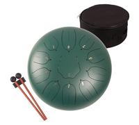 Lomuty 12 Inches 30 CM Steel Tongue Drum-11 Notes C Major Tuned Percussion Instrument-Handpan Drum with Bag, Music Book, Mallets and Finger Picks(Green)