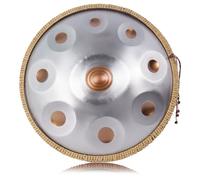 LOMUTY Handpan-Drum 432 HZ for Beginner, Steel Drums 9 Töne 19 Zoll, Handdrum in D-Minor, Hand Pan mit Drum-Bag and Handpan Holder, Musical Instruments for Sound Healing, Meditation, Yoga, Silver