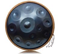LOMUTY Handpan, Steel Drum，Hand Pan Instrument, Midnight Blue | 14 Note D Minor 440HZ Handpan Drum for Meditation, Yoga, D Kurd handpan with Carry Bag，Stand，Steel Hand Drums for Adults
