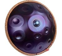 LOMUTY Steel Handpan D Minor Kurd 440Hz 12 Notes 22 Inch Steel Drum with Carry Bag, Stand, 2 Hand Mallets, Music Note Stickers, Wiping Cloth, Violet