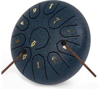 LOMUTY Steel Tongue Drum 6 Inch, C Major 11 Notes Handpan, Rain Sound for Garden, Drummer Gifts for Sound Healing, Meditation, Music Education, Yoga, Navy