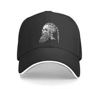 Lomvieal Skull Tattoo Ragnar Viking Washed Baseball Cap Windproof Trucker Snapback Caps Adjustable Dad Hat Golf Hats