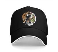 Lomvieal Yinyang Multicolor Hat Peaked Cap Chines Dragon and Tiger Tattoo Graphic Personalized Visor Protection Hats