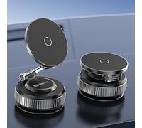 Lomxsy 2026 Upgraded Vacuum Nano Adhesive Magnetic Phone Holder Stand for MagSafe Cell Phone Holders 360°120LBS Strongest Suction & 2800gf Strongest Magnetic,for Your Car/Gym/Mirror (Black)