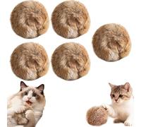 LOMY Rabbit Fur Ball Cat Toy, Faux Rabbit Fur Catnip Interactive Cat Toy Balls, Soft Fluffy Cat Toy Ball, Catnip Toys For Indoor Cats Cat Nip Toys Cats, Cat Balls for Cats & Kittens, 5pcs