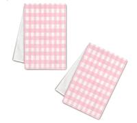LOMYLM 2pcs Pink Tea Towels for Kitchen, Pink Gingham Check Microfiber Kitchen Towels Absorbent Dish Cloths Quick Dry Reusable Hand Towel Spring Summer Party Home Kitchen Accessories (40x60cm)