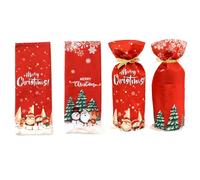 LOMYLM 4pcs Christmas Bottle Bags Wine Gift Bags Red Merry Christmas Soft Cloth Bag Snowflake Gnome Pattern Wine Bag Xmas Party Tableware Decorations Winter Holiday Wedding Birthday Supplies