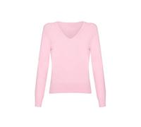 Lona Scott Ladies Cashmere V Neck Jumper, Baby Pink, 42