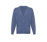 Lona Scott Mens Pure Cashmere Cardigan, Denim, XX- Large