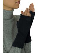 Lona Scott Women’s Cashmere Fingerless Gloves, Cashmere Mittens, Black